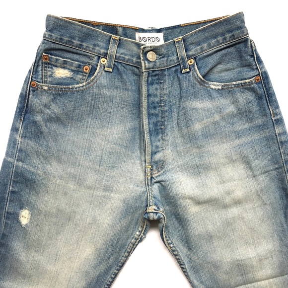 ❌SOLD❌Vintage Redone Levi’s 501 Butt Rip Jeans - Picture 6 of 7